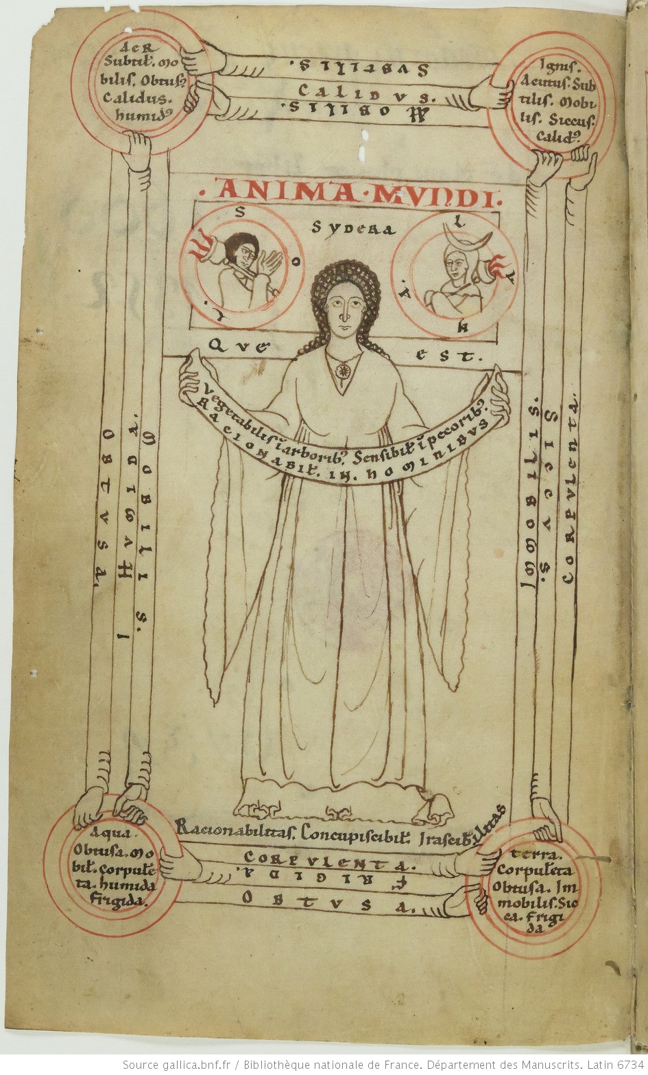 1100-1200 Honorius Augustodunensis, Clavis physicae BNF Latin 6734 fol 1v
