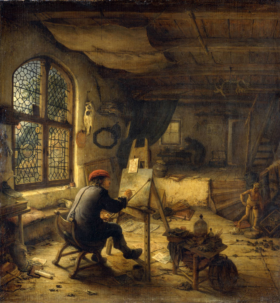 Gabriel van Ostade 1663 Le peintre dans son atelier Gemaldegalerie Alte Meister Dresde