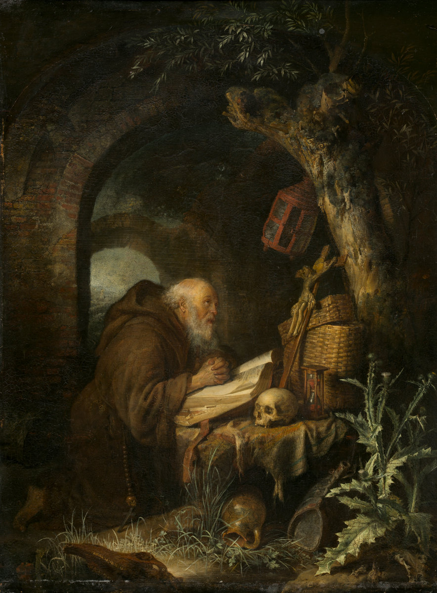 Gerrit Dou (Dutch, 1613 - 1675), The Hermit, 1670