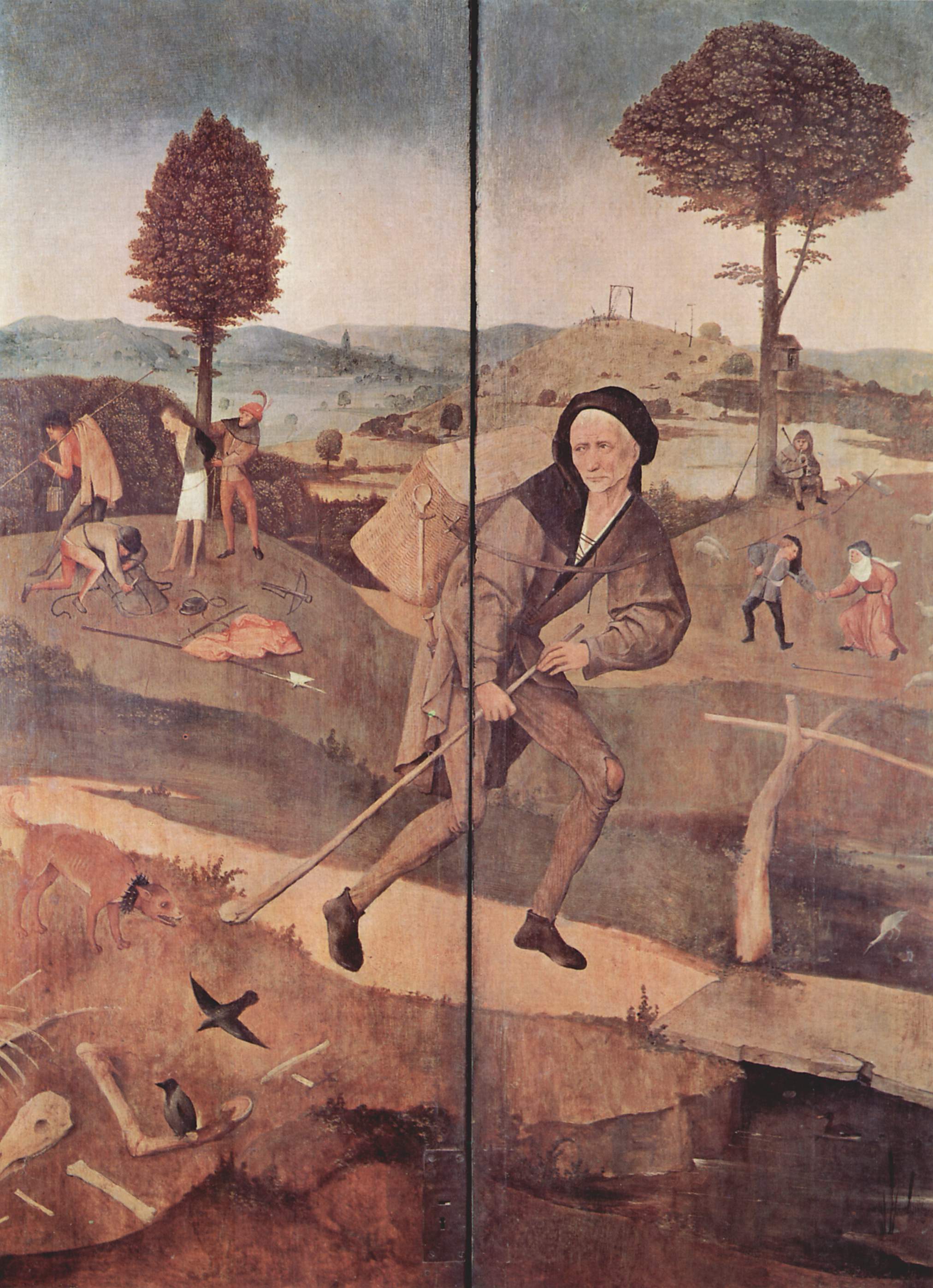 Hieronymus_Bosch Le vagabond vers 1516 Prado revers du triptyque du Chariot de foin