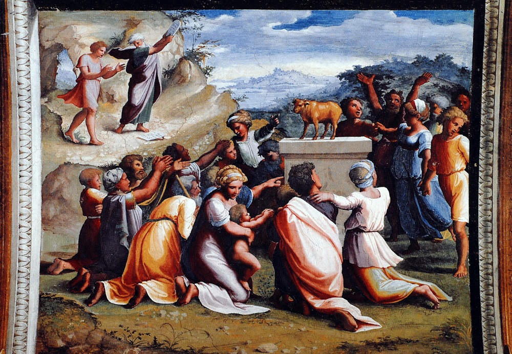 Adoration du veau d'or, Raphael et eleves, Vatican, Loge de Raphael