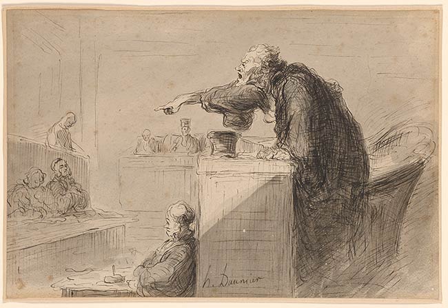 Daumier L accusation Dessin de 1865