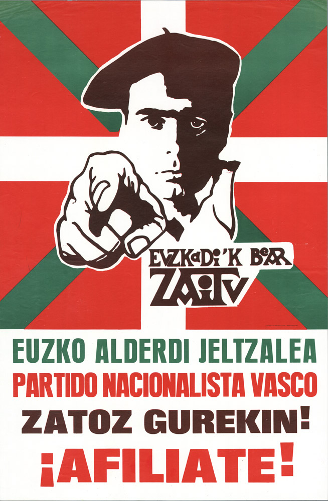 Espagne 1977 Adhere au PNV (Parti nationaliste basque)