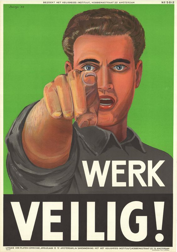 Pays-Bas 1955 Affiche de Scorgo Travaillez en securite