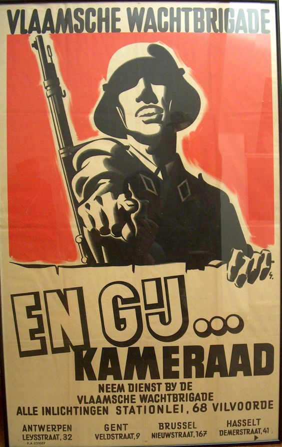 WW2 Allemagne Belgique occupee Et toi camarade Vlaamse wachtbrigade SS-Freiwilligen-Grenadier-Division Langemarck