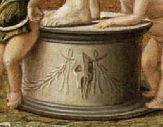Bellini Allegoria della prudenza o della vanita – ca. 1490 Gallerie dell’Accademia, Venezia detail bucrane