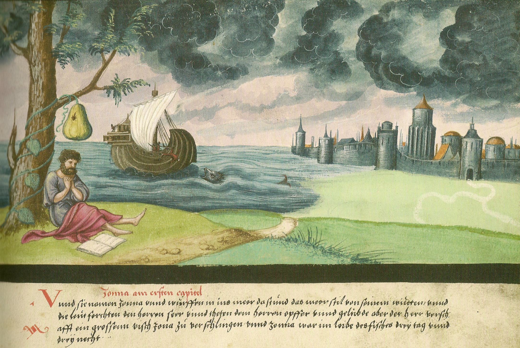 Augsburger_Wunderzeichenbuch_—_Folio_14 _„Jonas_und_der_Wal 1552