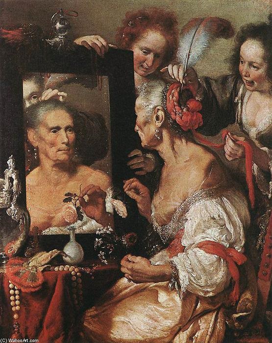 Bernardo-Strozzi-Old-Woman-at-the-Mirror-1615 ca, musee Pouchkine, Moscou