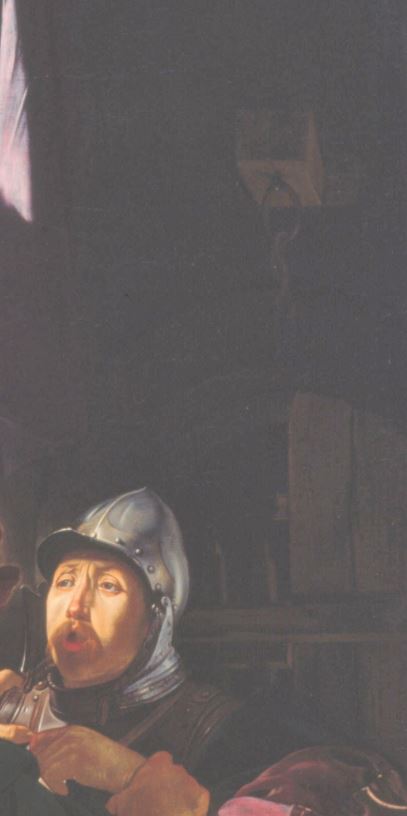 Francesco_Buoneri,_called_Cecco_del_Caravaggio_-_The_Resurrection 1620 Art Institute, Chicago detail potence