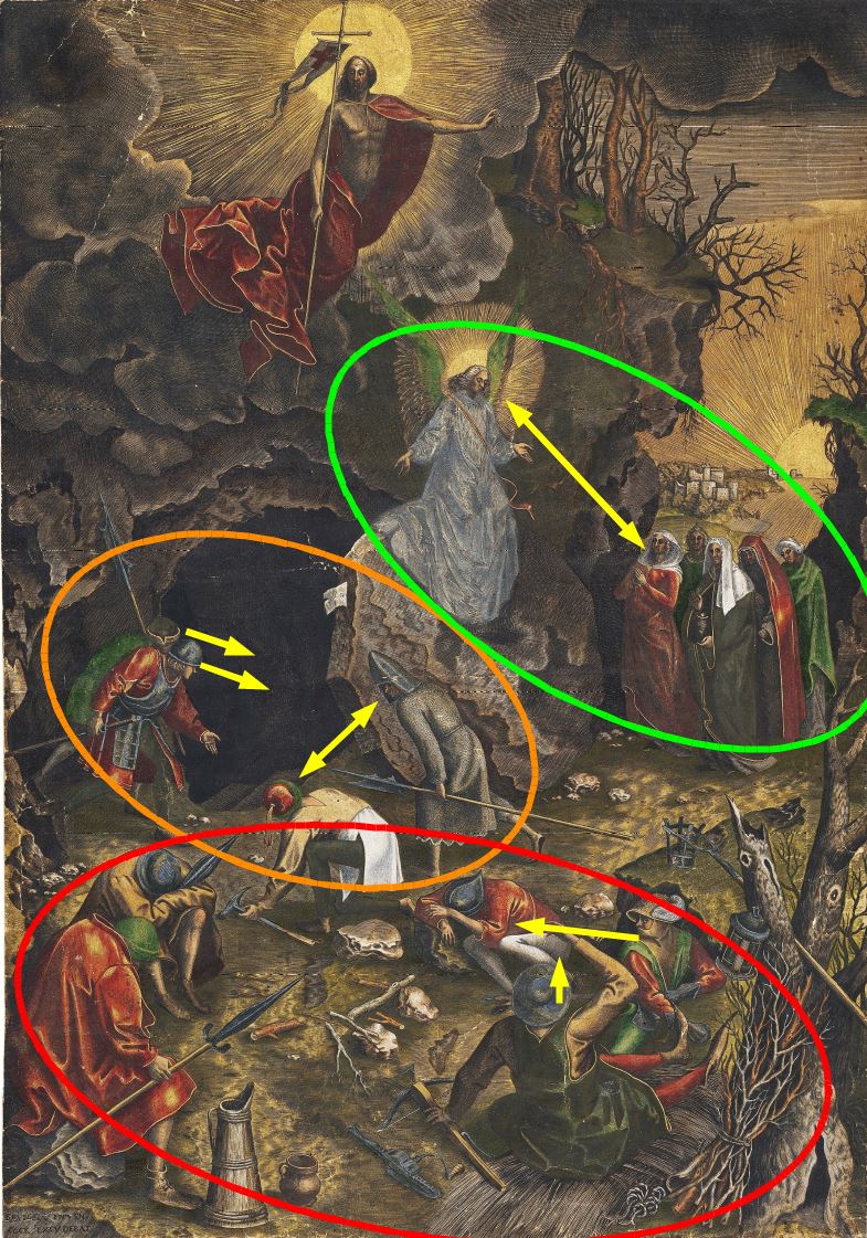 Philips Galle after Pieter Bruegel 1562 – 1563The_Resurrection_MET schema1
