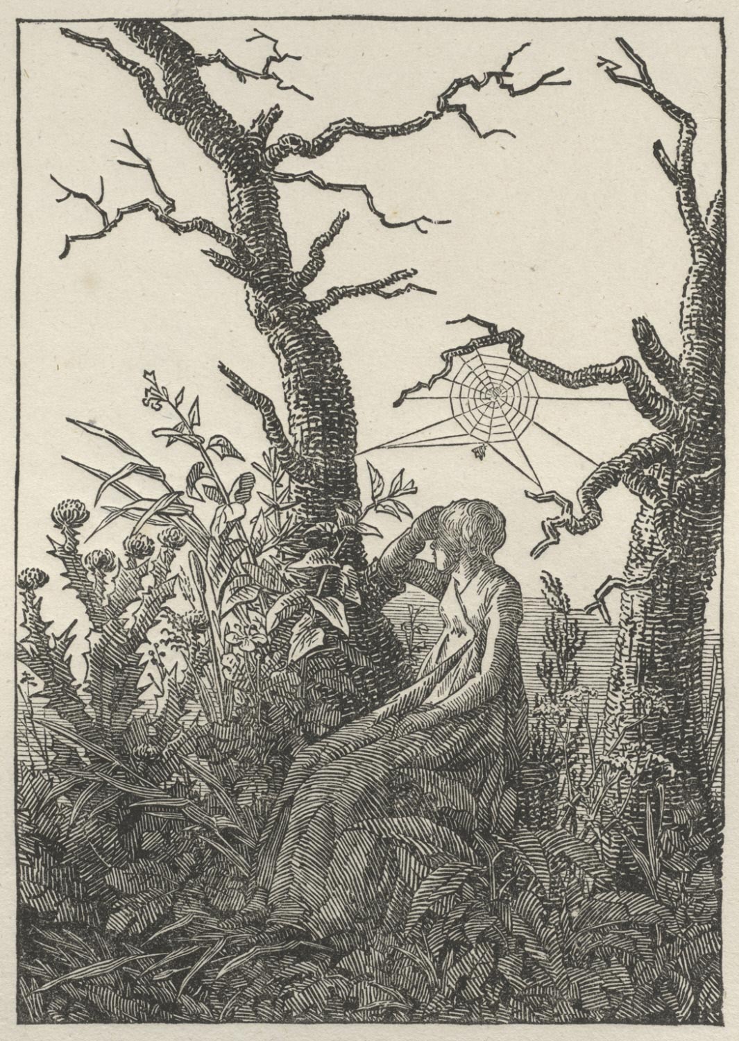 Woman Seated under a Spider’s Web (Melancholy), c. 1803, by Caspar David Friedrich