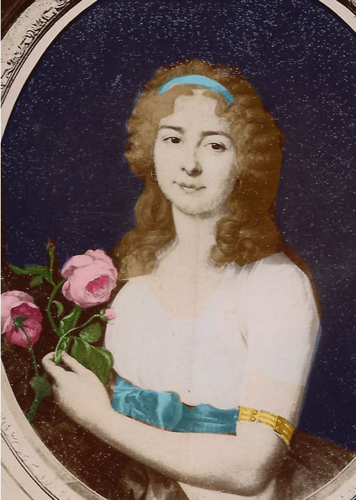 1750-1821 Jean Jacques Duvidal Marquise jeanne Delon coll Gladysz detail roses