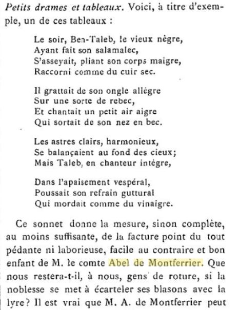 Abel de Montferrier Le Livre revue mensuelle, 1889, p 496
