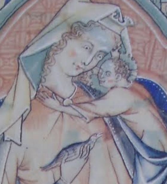 1252-67 Eleanor de Quincy Apocalypse de Lambeth MS 209 f 48 detail