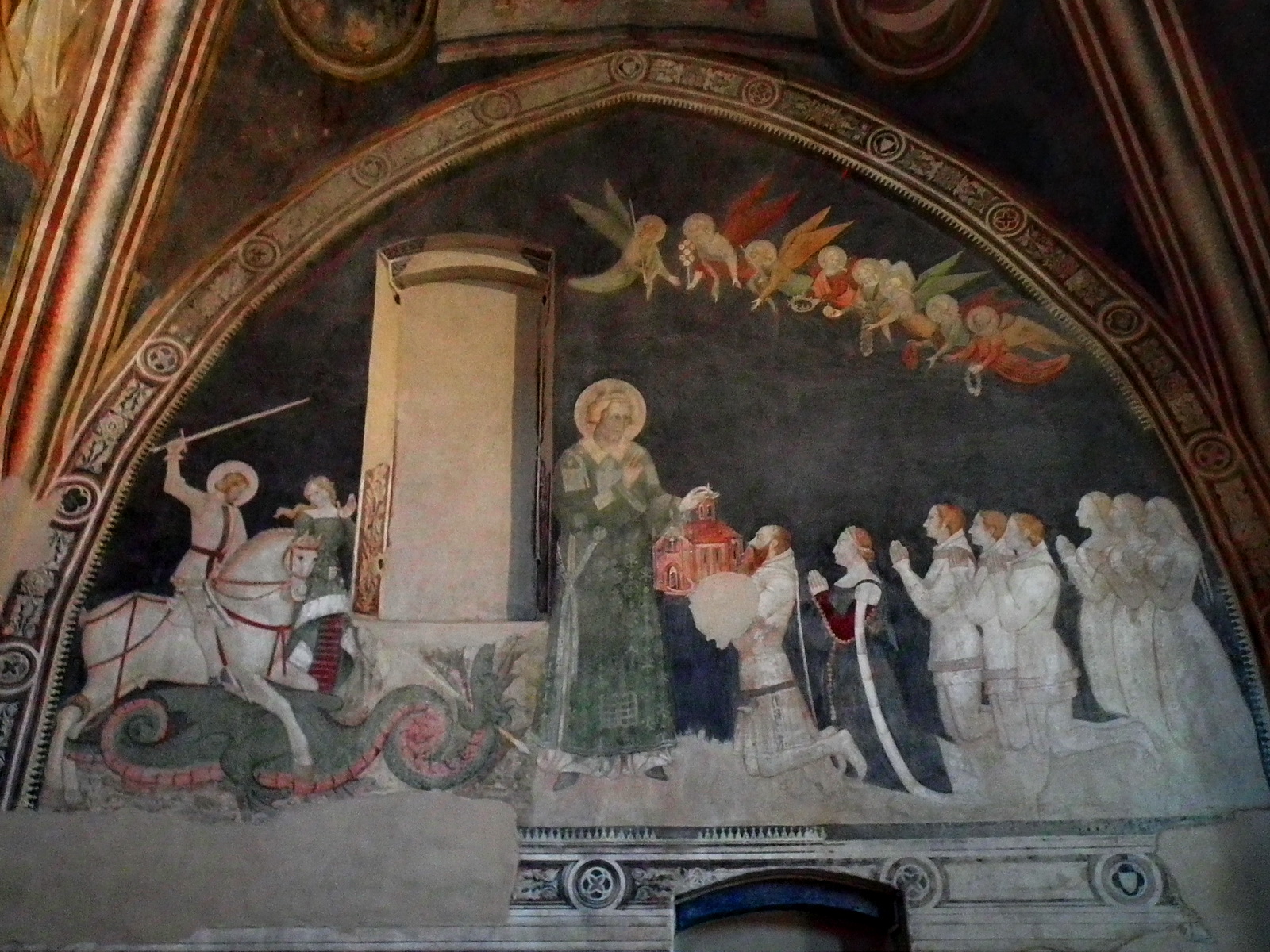 1368-69 Le comte Porro donnant l'oratoire à St Etienne Mur droit S. Stefano di Lentate