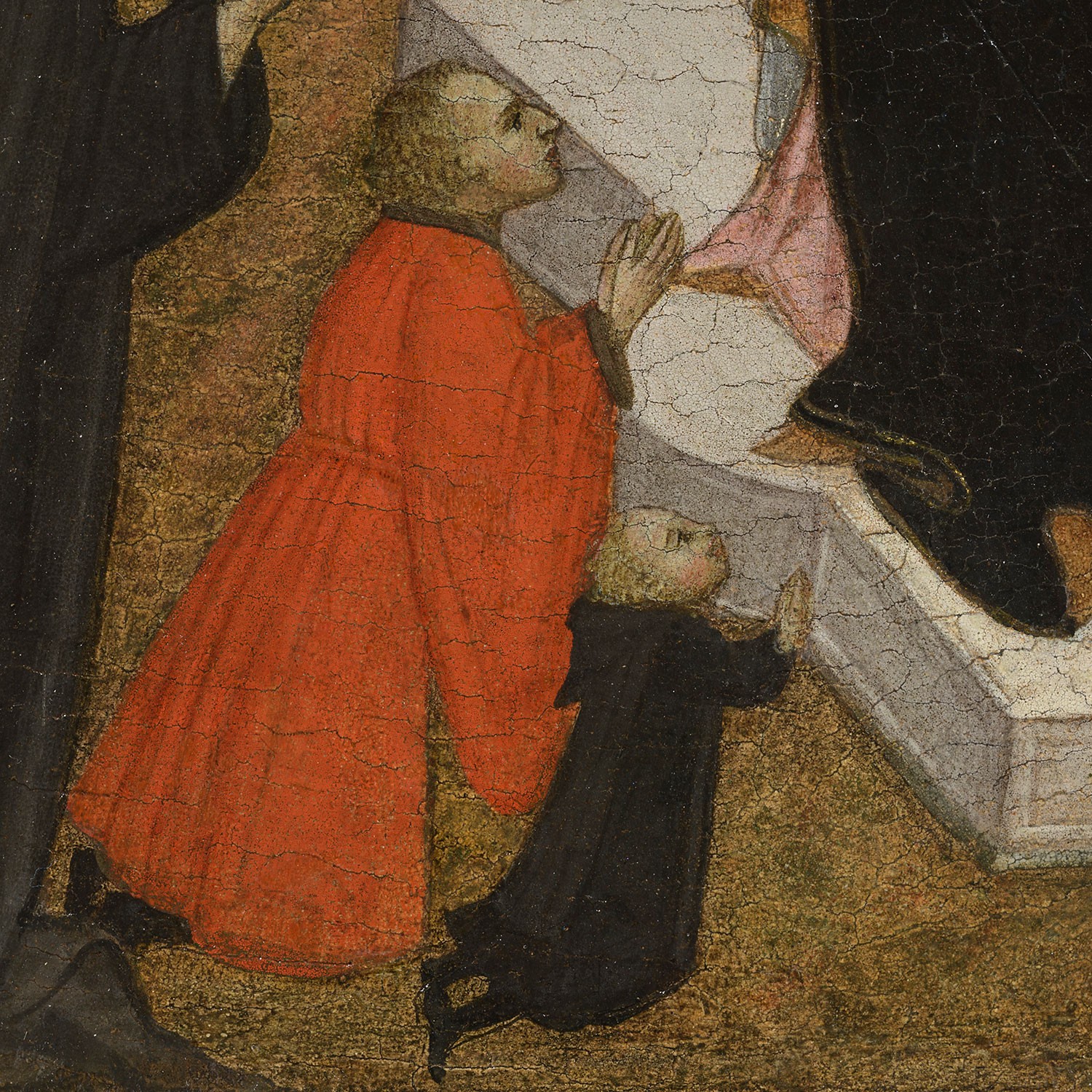 1415-86 ventura-di-moro-enthroned-madonna-with-child,-saint-anthony-abbott-and-two-praying-donors coll priv detail