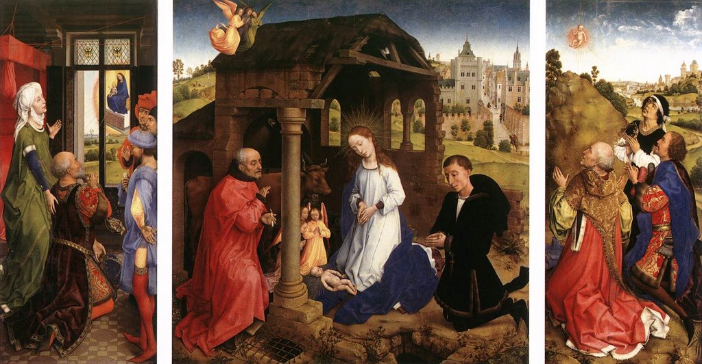 1445-48 Van der Weyden Bladelin Altarpiece Gemaldegalerie, Berlin