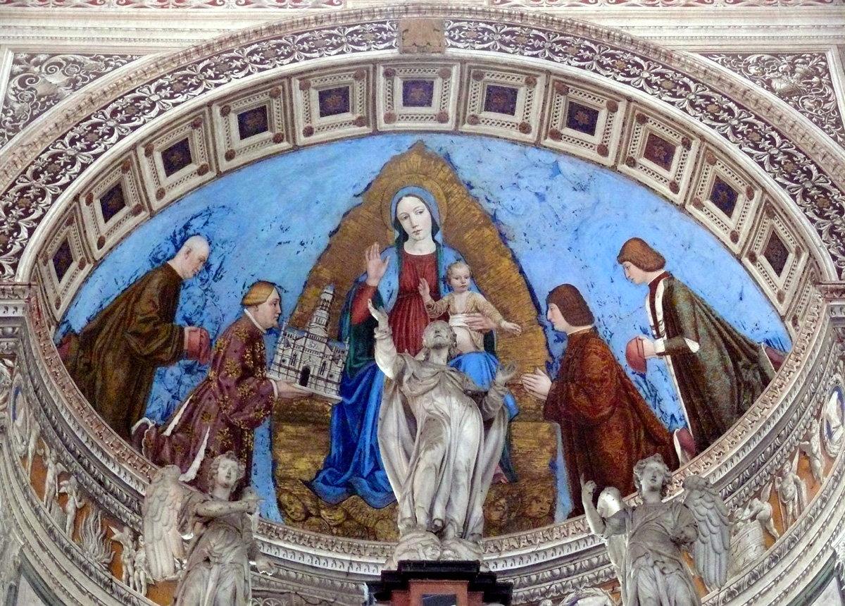1490-95 Bergognone Jean Galeas Visconti et ses trois fils presentent al chartreuse de Pavie a la Madonne