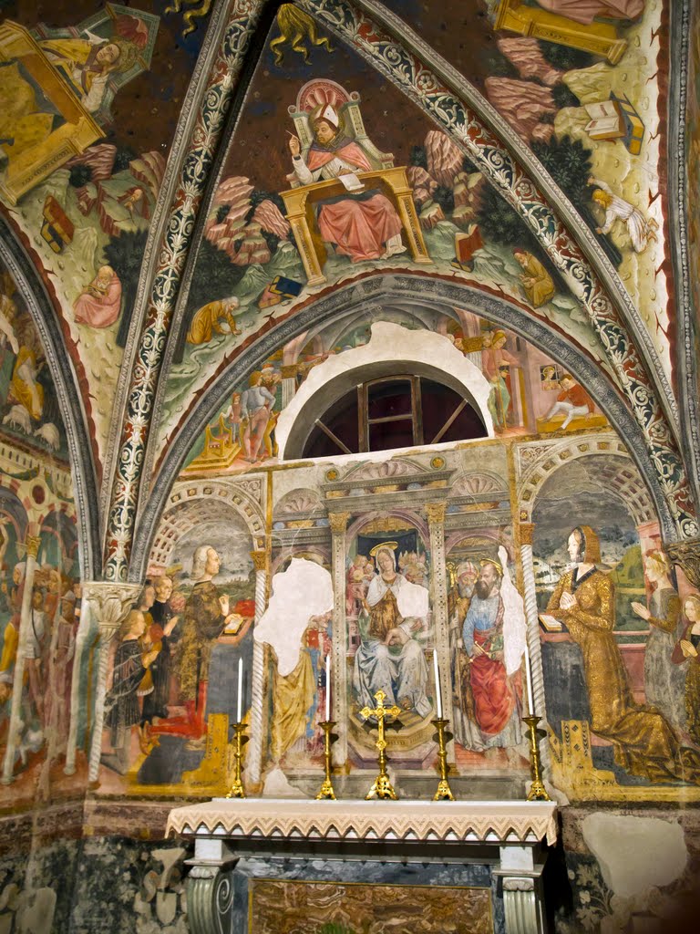 1490 ca Guglielmo VIII di Monferrato et 3 conseillers, et Bernarda di Brosse (filles Giovanna et Bianca) cappella Santa margarita santuario di crea