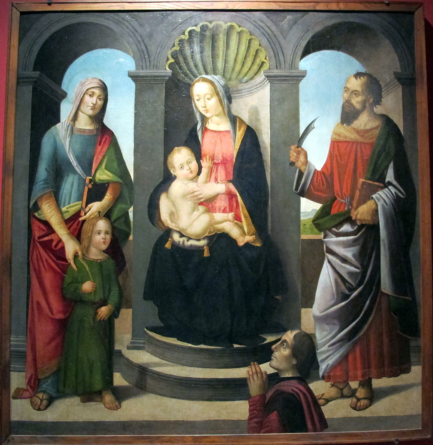 1498-1500 Pietro del donzello, Pietro del Donzello, san Quirico, santa Giulitta, san Bartolomeo e donatore Museum of Incisa in Val d'Arno