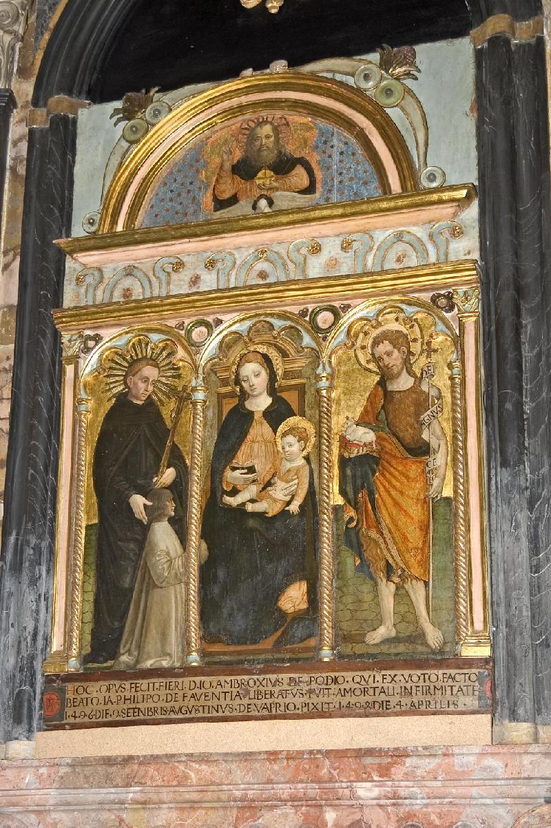 1498 Agostino da Vaprio, Beato Giacomo Filippo Bertoni con donatore e San Giovanni Battista, Pavie