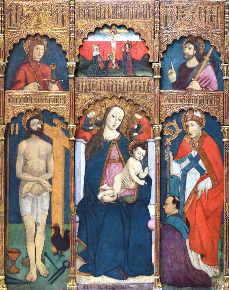 1498 Boxilio polyptyque avec St Martin et un donateur Carbonara Scrivia (Alessandria),chiesa parrocchiale di San Martino