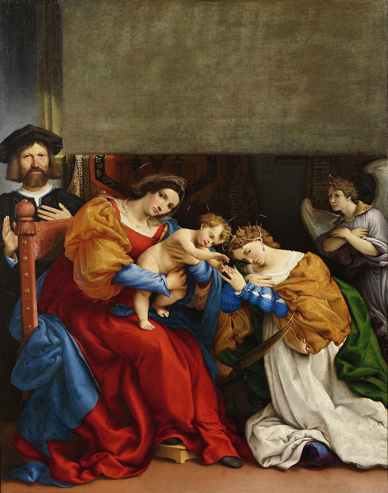 1523, Lorenzo Lotto, Le mariage mystique de sainte Catherine Accademia Carrara, Bergame