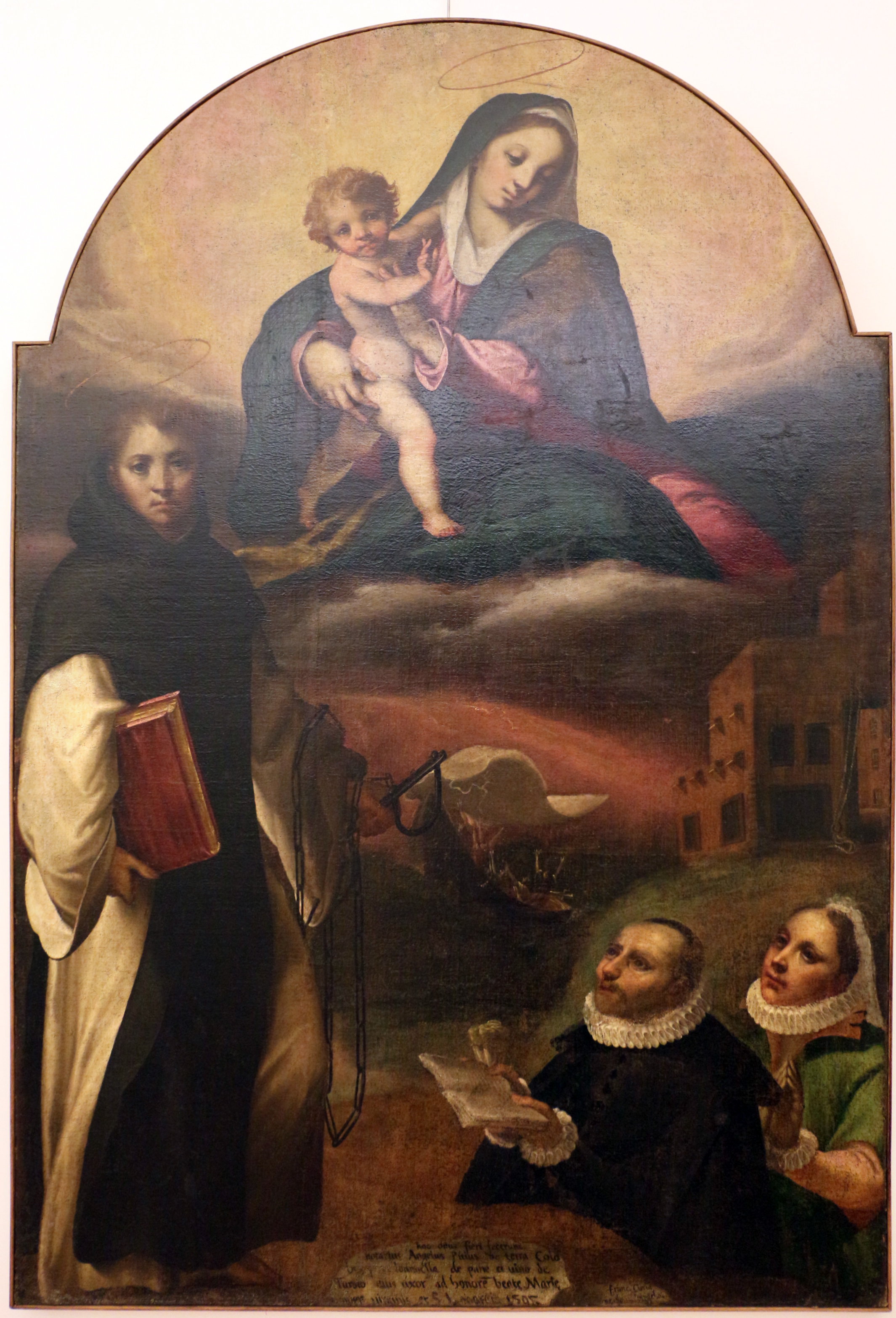 1595 Curia Francesco, Madonna con Bambino in gloria con san Leonard e donatori Chiesa di S. Nicola, Colobraro