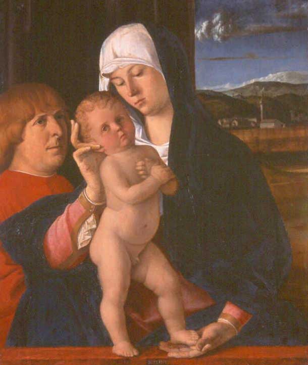 Bellini atelier Madonna Child WithDonor Harewood Castle