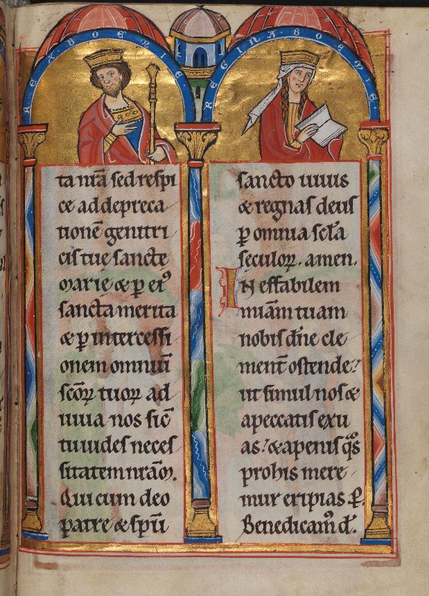 Landgrave psalter 1211–13 fol 176r Ottokar de Boheme et Constantia Stuttgart, WLB HB II 24