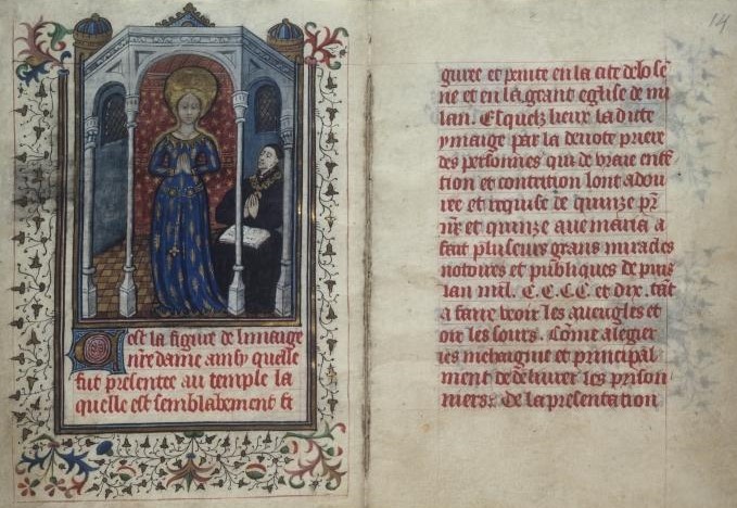 Vers 1450 Missel du Duc Philippe le Bon Cod. 1800, fol. 13-14; Osterreichische Nationalbibliothek