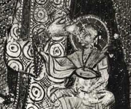 1175 - 1224 San Michele Arcangelo e donatori, Madonna e donatore Museo Nazionale d'Abruzzo, L'Aquila detail