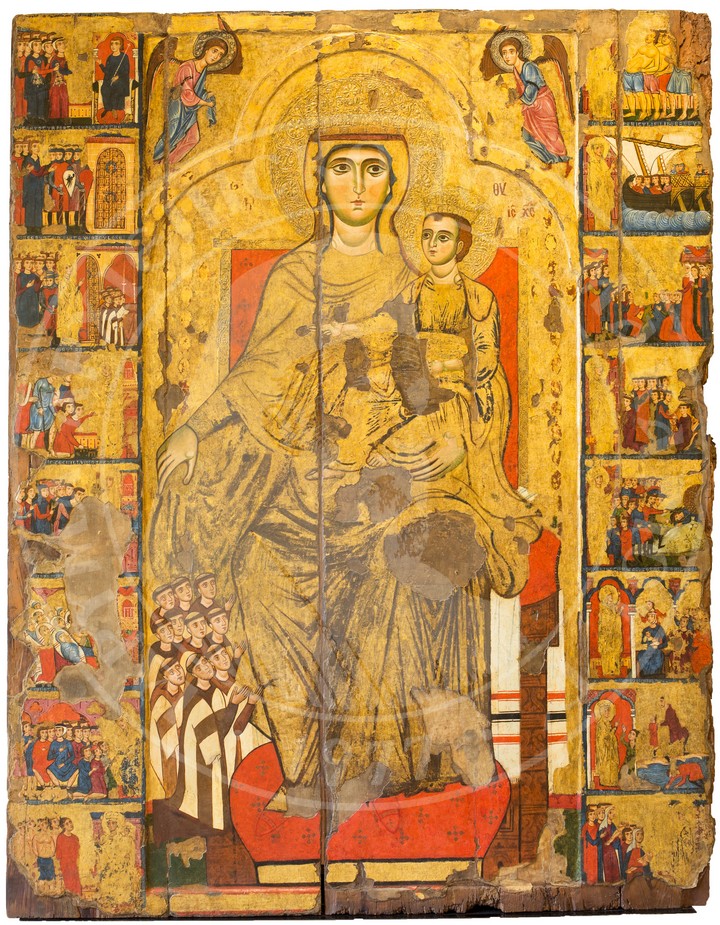 1280 Ca Madonne avec des moines carmelites Byzantine museum,Nicosie