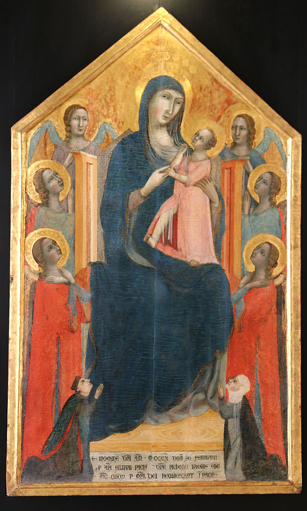1310 Maitre_de_1310-Vierge avec six anges et epoux Paci-Musee du Petit Palais Avignon