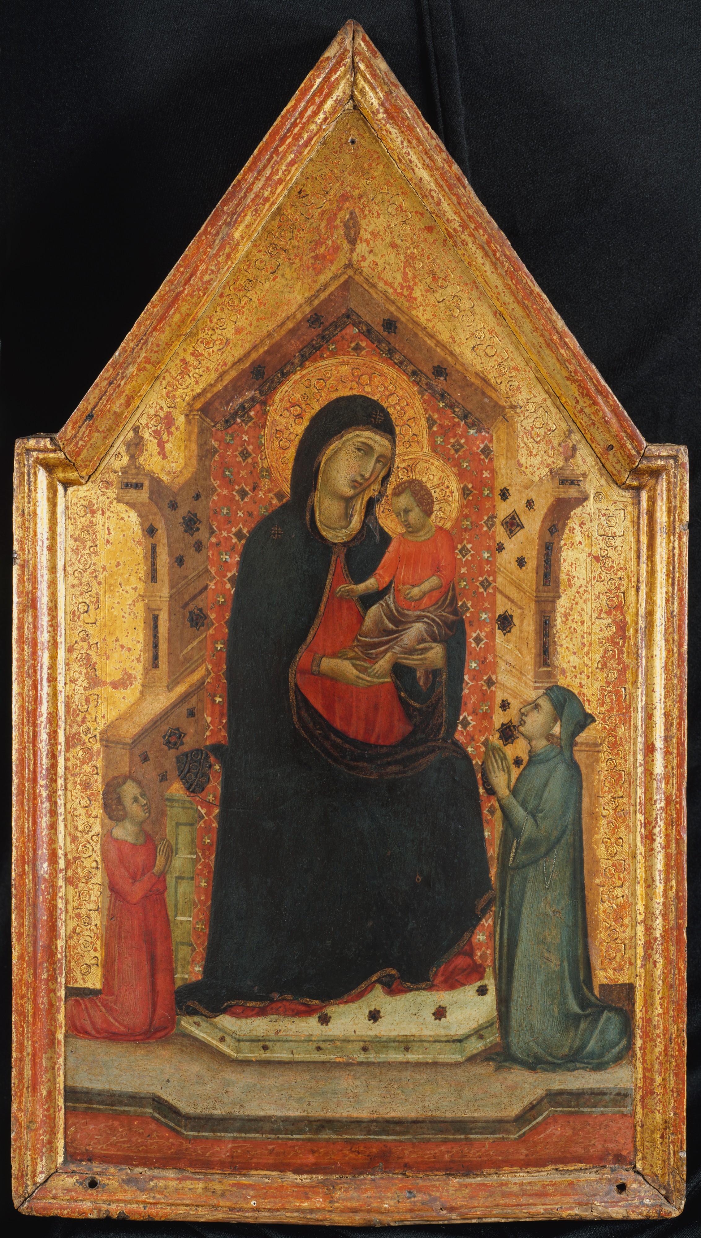 1315-30 Goodhart Master Madonna and Child Enthroned with Two Donors MET schema