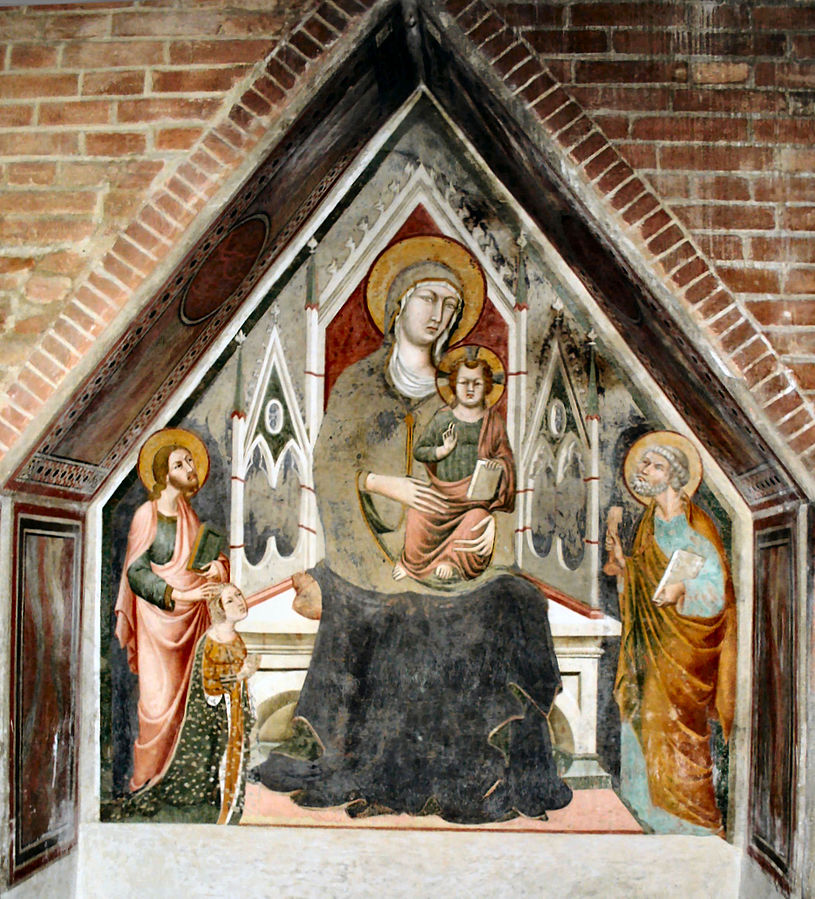 1350-99 Memmo di Filipuccio san Giacomo Maggiore, san Pietro e donatrice Chiesa dei SS. Jacopo e Filippo Certaldo