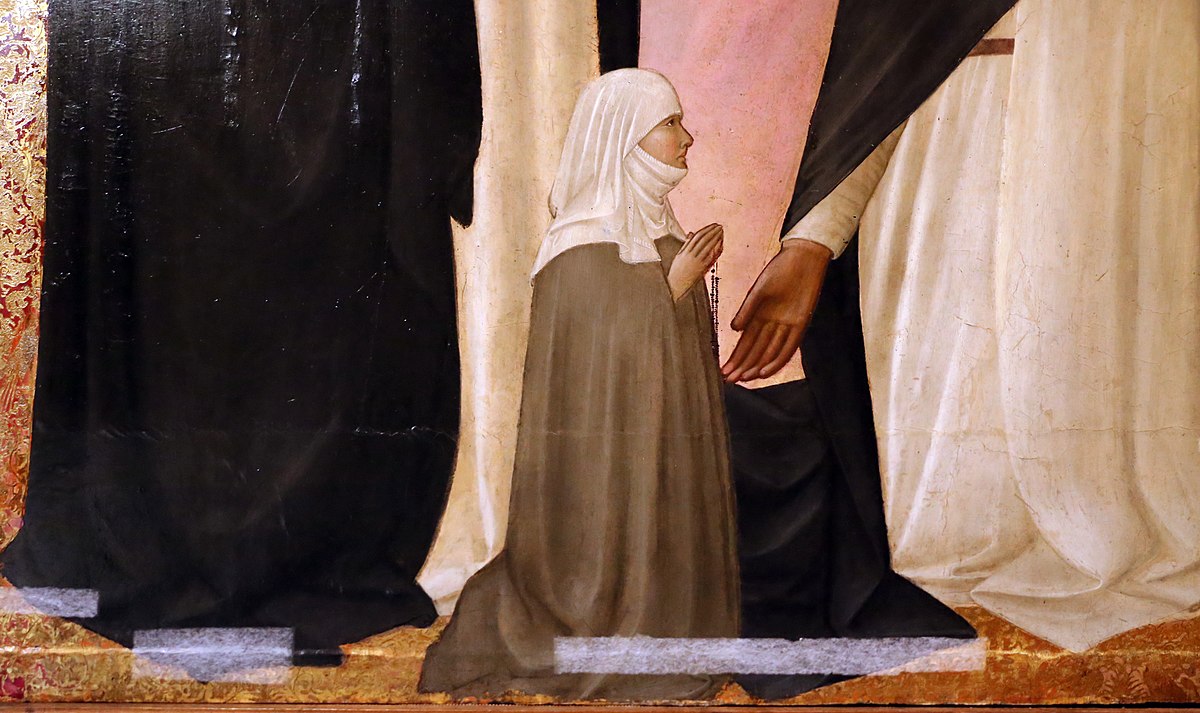 1375 Agnolo_gaddi,_madonna_in_trono_e_santi,_,_da_s.m._novella_qa_firenze Galleria nazionale (Parma) detail