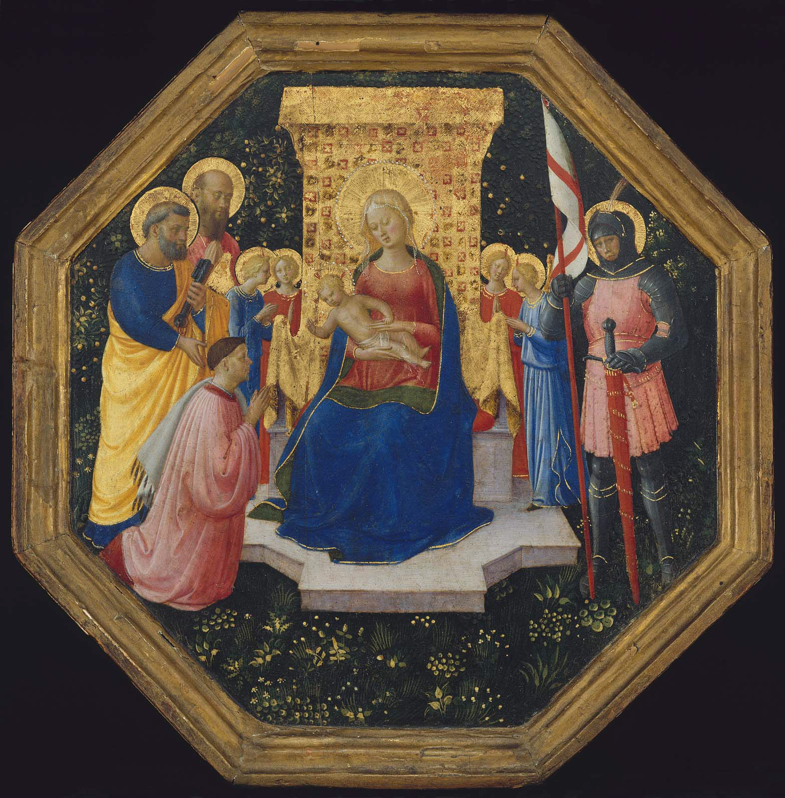 1446–49 Fra Angelico Saints Peter, Paul and George , Four Angels, and an unknown Donor Museum of Fine Arts, Boston