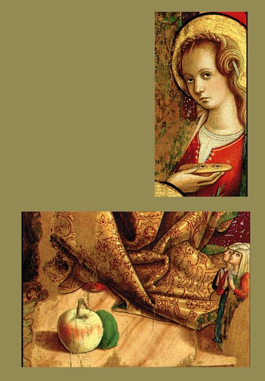 1472 Crivelli, second triptych of the Valle Castellamo Pinacoteca, Ascoli Piceno sainte Lucie