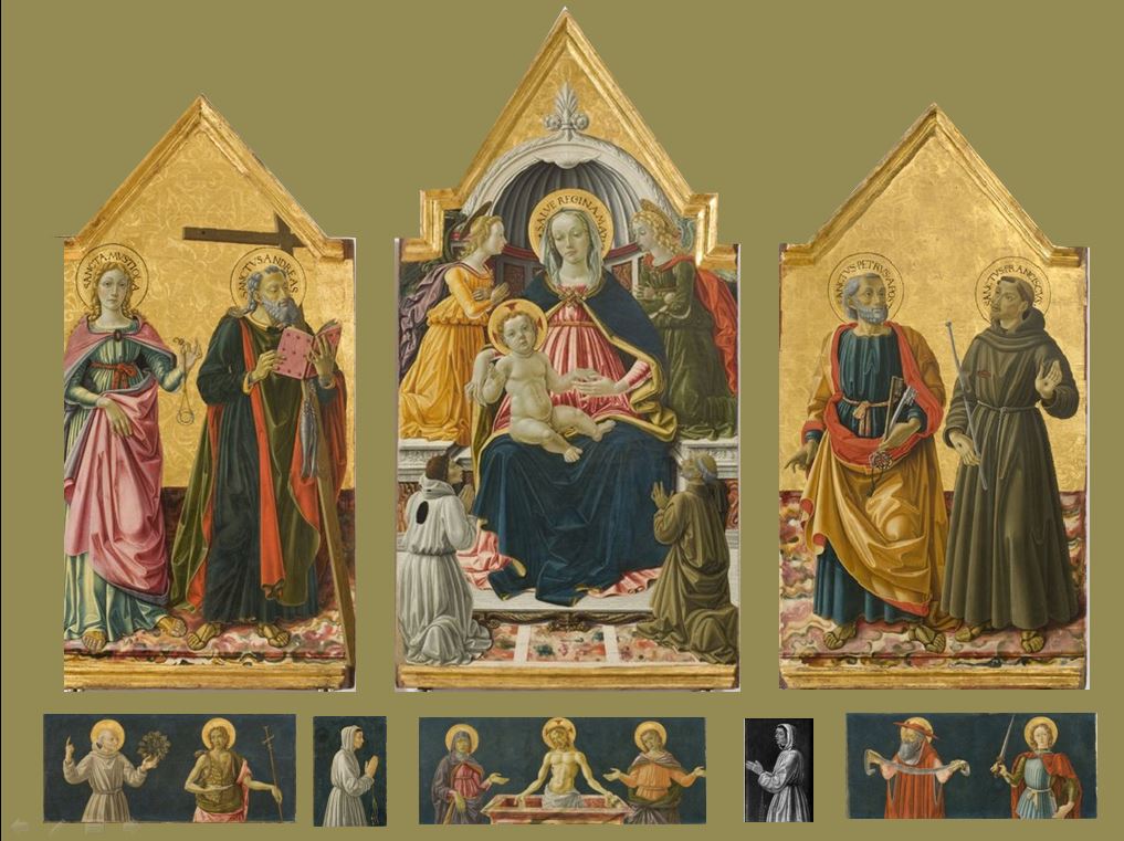 1475 Bartolomeo Caporali e Sante d'Apollonio del Celandro trittico della justizia Galerie Nationale Perouse