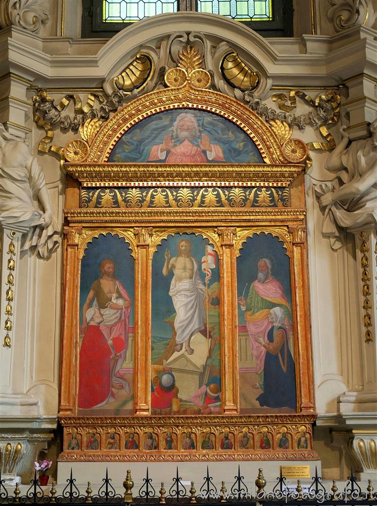 1480 ca bevilacqua abbazia di casoretto milano trittico della resurrezione avec deux saints Jean Giovanni Melzi et Brigida Tanzi