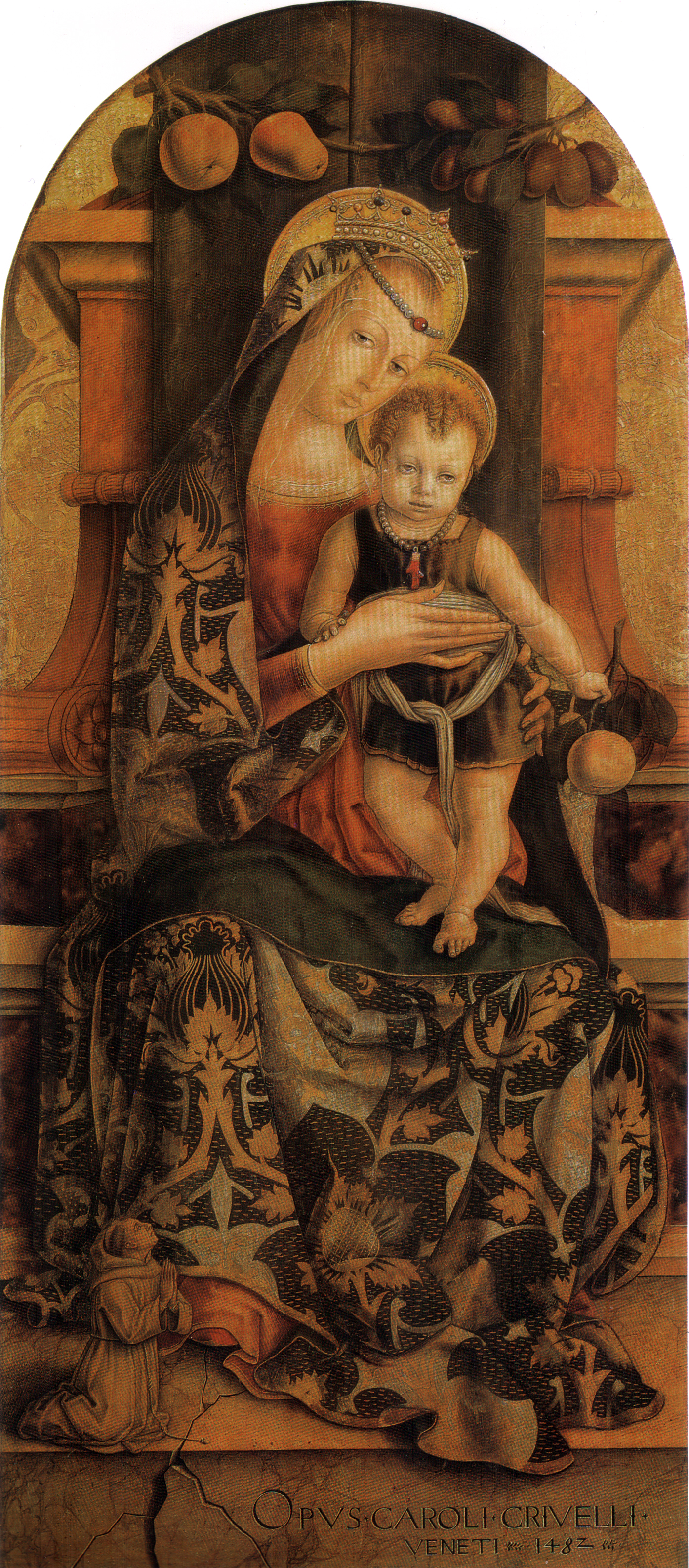 1482 Crivelli,_Madonna_col_Bambino_e_piccolo_frate_francescano_orante Pinacoteca Vaticano