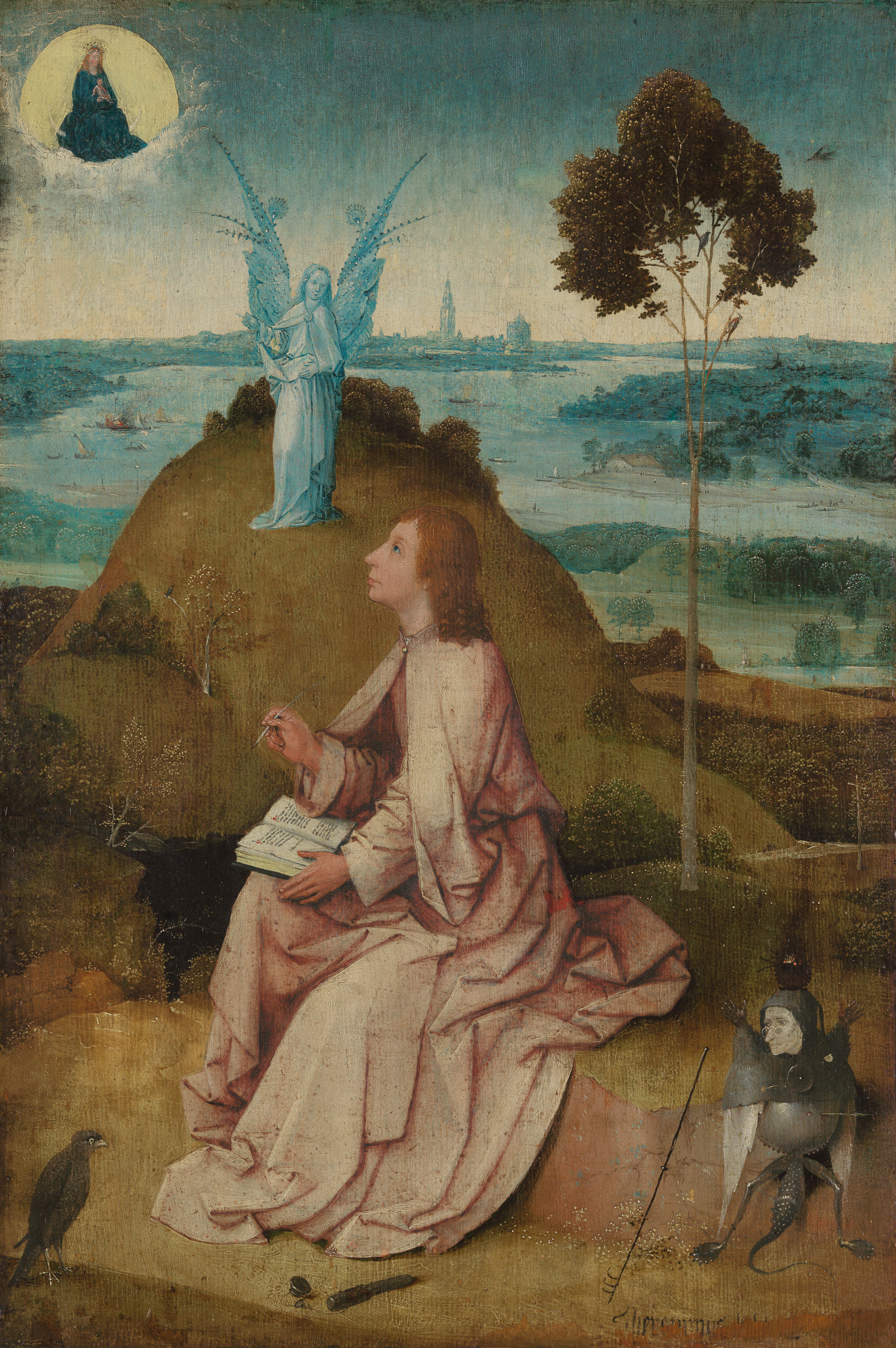 1490-95 Bosch Saint_John_on_Patmos_Berlin,_Staatlichen_Museen_zu_Berlin,_Gemaldegalerie_HR