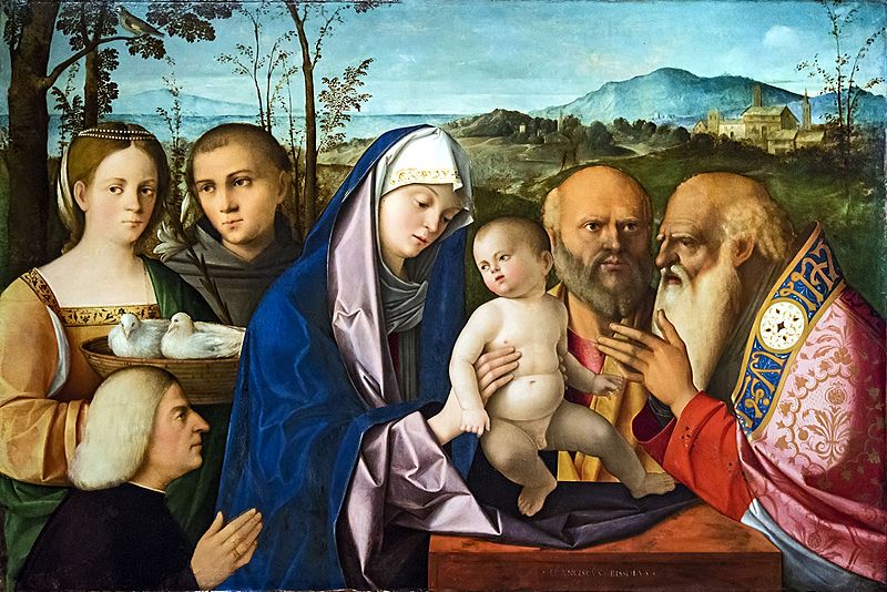 1500-25 Accademia_Venise-_Presentazione_di_Gesu_al_tempio_di_Francesco_Bissolo saint Antoine de Padoue saint Joseph et Simeon