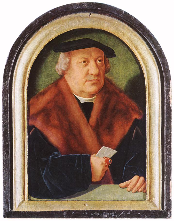1528 Barthel_Bruyn_(I)_-_Portrait_of_Scholar_Petrus_von_Clapis_-_WGA03661Musee des Beaux Arts Budapest