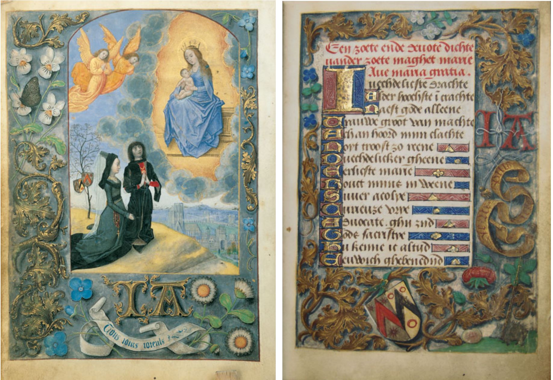 Master of the Dresden Prayer The receiver-general of Flanders Jan van der Scaghe and Anne de Memere Book of Hours Premonstratensian Abbey of Nove Ríse Ms. 10, fol. 16v fol 17