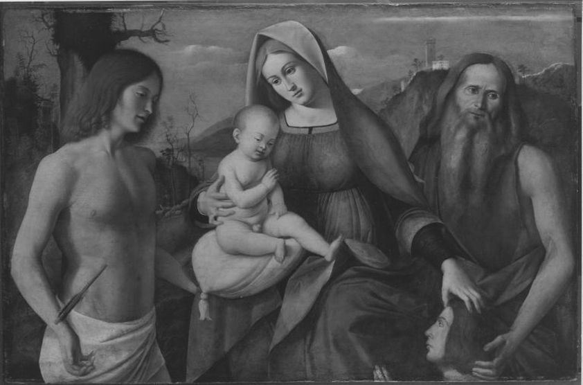 SVDS 1500-10 Basaiti Marco, Madonna con Bambino tra san Sebastiano, san Girolamo e donatore Alte Pinakothek