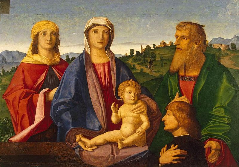 SVDS 1504 Vincenzo Catena_-_Madonna_and_Child_with_Saints_and_the_Donor_ Ermitage