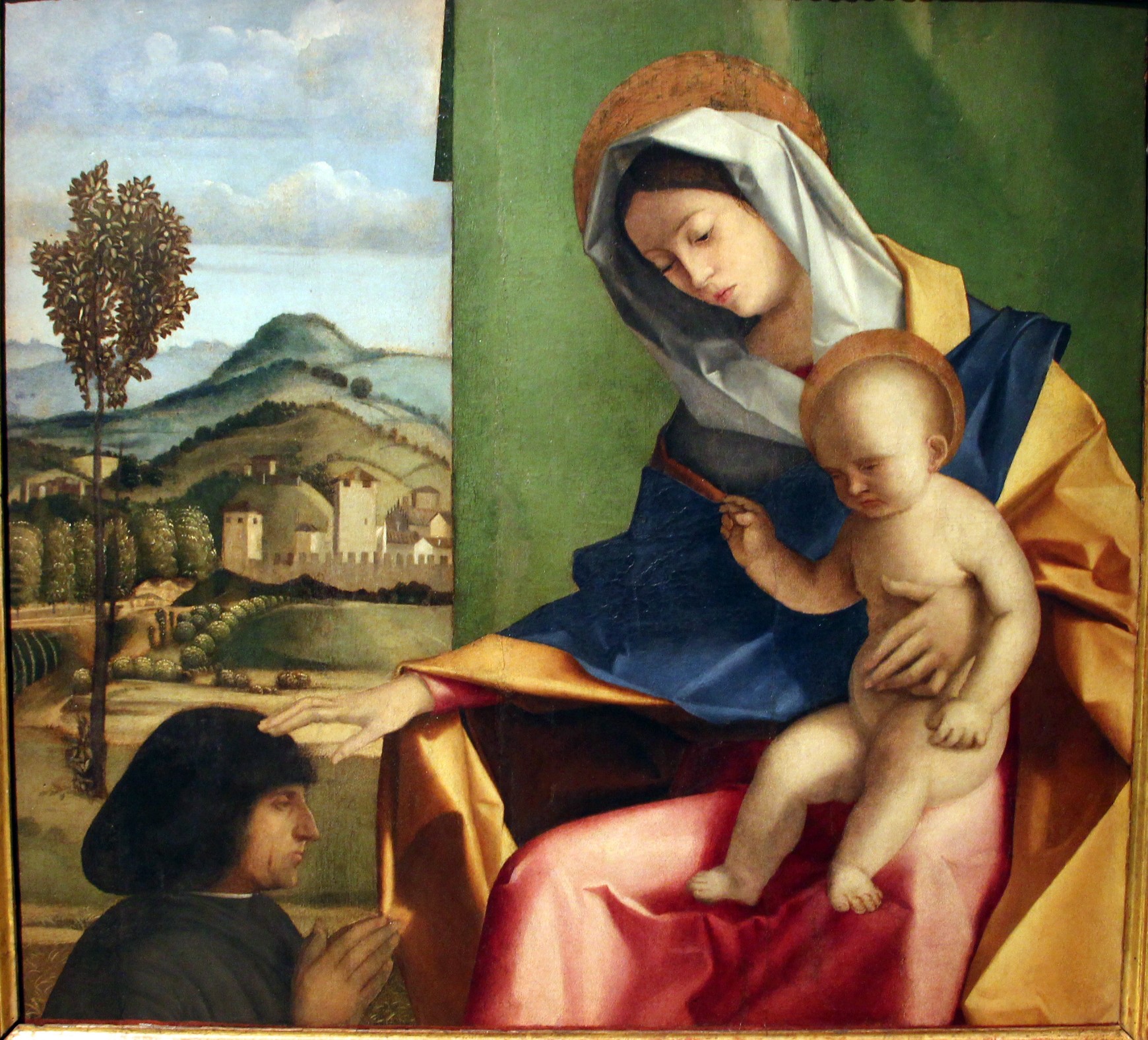 _VD 1490-1510 Pennacchi, Pier Maria Madonna col Bambino e un donatore Franchetti Gallery, Ca' D'Oro, Venice, Veneto, Italy