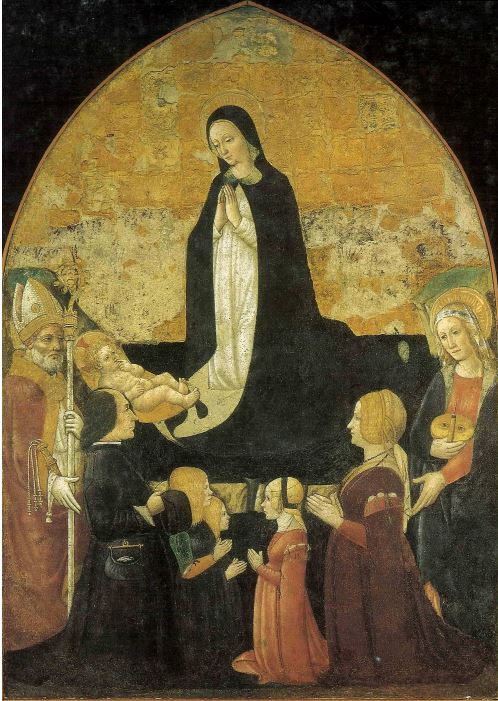 1493 ca Anonimo lombardo, Madonna con il Bambino, Sant’Ambrogio, Santa Lucia,Ambrogio Raverti, Lucia Marliani e famiglia,, Milano, Santa Maria delle Grazie